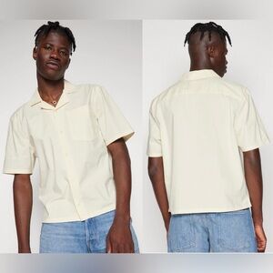 NWT HOLLISTER CO. BOXY CROPPED SHIRT SUMMER SAND. Sz. L